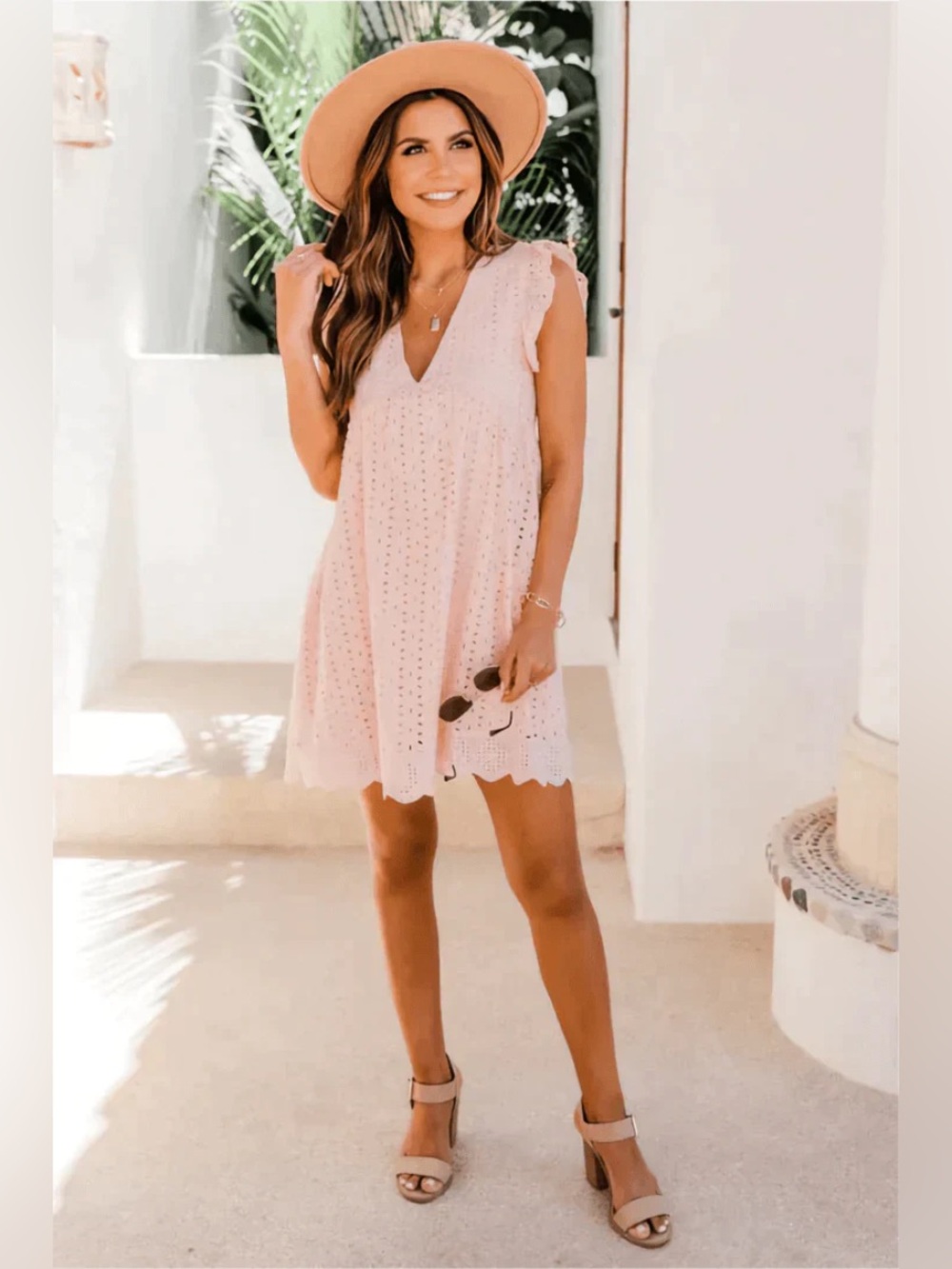 light pink eyelet dress - from local boutique